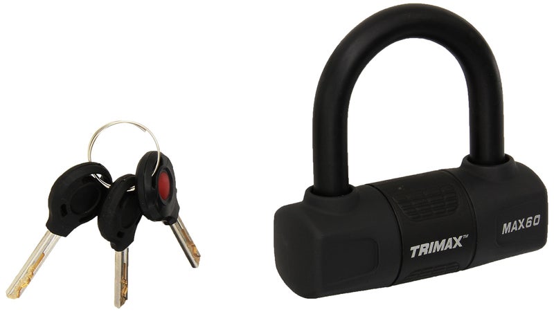 TRIMAX MAX60 Black Short Shackle U-Lock with PVC Sleeve - Image 1